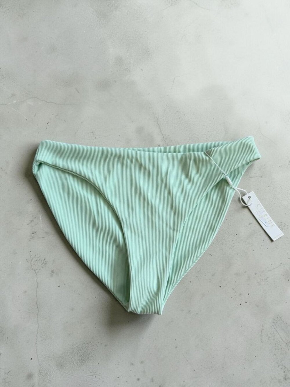 CITRINE Mint Ribbed Raglan Swim Bikini Bottom Size L NEW NWT